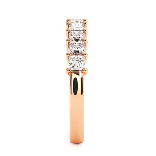 Demi-Alliance Montaigne Diamants Princesses, diamants de laboratoire, or rose 18 carats — Maison Laveran Paris