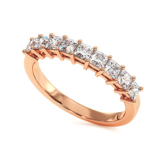 Demi-Alliance Montaigne Diamants Princesses, diamants de laboratoire, or rose 18 carats — Maison Laveran Paris