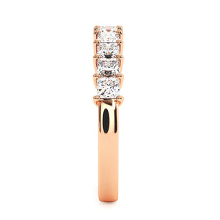 Demi-Alliance Montaigne Diamants Princesses, diamants de laboratoire, or rose 18 carats — Maison Laveran Paris