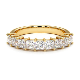 Demi-Alliance Concorde Diamants Princesses, diamants de laboratoire, or jaune 18 carats — Maison Laveran Paris