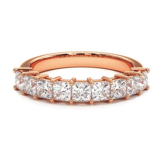 Demi-Alliance Concorde Diamants Princesses, diamants de laboratoire, or rose 18 carats — Maison Laveran Paris
