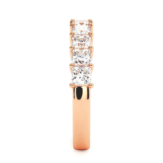 Demi-Alliance Concorde Diamants Princesses, diamants de laboratoire, or rose 18 carats — Maison Laveran Paris