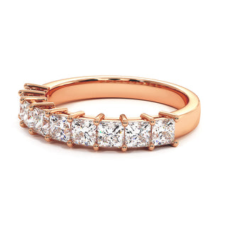 Demi-Alliance Concorde Diamants Princesses, diamants de laboratoire, or rose 18 carats — Maison Laveran Paris