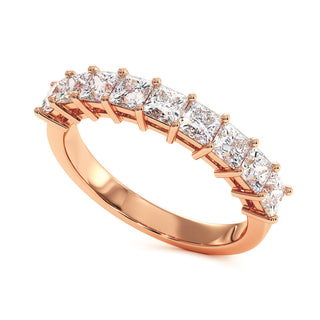 Demi-Alliance Concorde Diamants Princesses, diamants de laboratoire, or rose 18 carats — Maison Laveran Paris