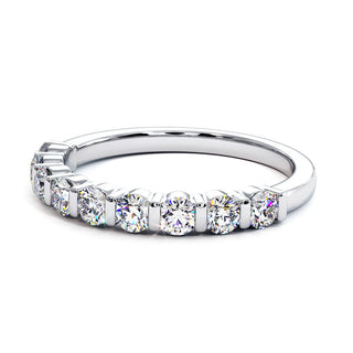 Demi-Alliance Montaigne Barrettes, diamants de laboratoire, or blanc 18 carats ou platine 950 — Maison Laveran Paris