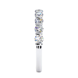 Demi-Alliance Montaigne Barrettes, diamants de laboratoire, or blanc 18 carats ou platine 950 — Maison Laveran Paris