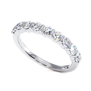 Demi-Alliance Montaigne Barrettes, diamants de laboratoire, or blanc 18 carats ou platine 950 — Maison Laveran Paris