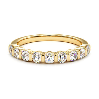 Demi-Alliance Montaigne Barrettes, diamants de laboratoire, or jaune 18 carats — Maison Laveran Paris