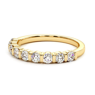 Demi-Alliance Montaigne Barrettes, diamants de laboratoire, or jaune 18 carats — Maison Laveran Paris