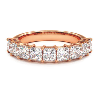 Demi-Alliance Concorde Diamants Princesses, diamants de laboratoire, or rose 18 carats — Maison Laveran Paris