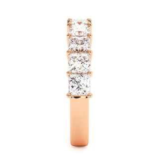 Demi-Alliance Concorde Diamants Princesses, diamants de laboratoire, or rose 18 carats — Maison Laveran Paris