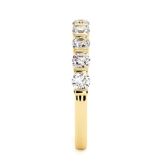 Demi-Alliance Montaigne Barrettes, diamants de laboratoire, or jaune 18 carats — Maison Laveran Paris