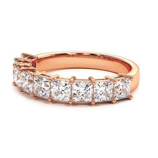 Demi-Alliance Concorde Diamants Princesses, diamants de laboratoire, or rose 18 carats — Maison Laveran Paris
