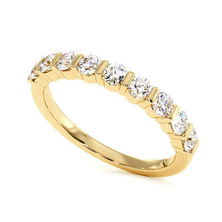 Demi-Alliance Montaigne Barrettes, diamants de laboratoire, or jaune 18 carats — Maison Laveran Paris