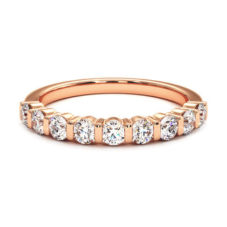 Demi-Alliance Montaigne Barrettes, diamants de laboratoire, or rose 18 carats — Maison Laveran Paris