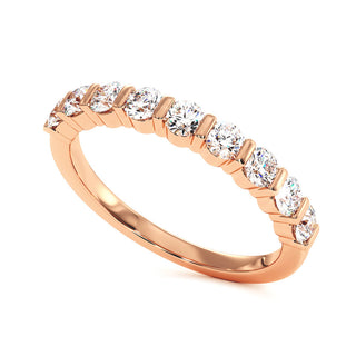 Demi-Alliance Montaigne Barrettes, diamants de laboratoire, or rose 18 carats — Maison Laveran Paris