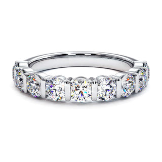 Demi-Alliance Montaigne Barrettes, diamants de laboratoire, or blanc 18 carats ou platine 950 — Maison Laveran Paris