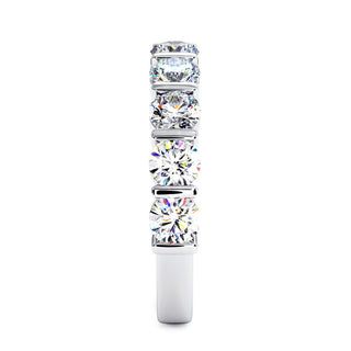 Demi-Alliance Montaigne Barrettes, diamants de laboratoire, or blanc 18 carats ou platine 950 — Maison Laveran Paris