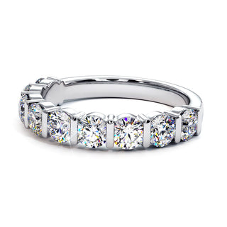 Demi-Alliance Montaigne Barrettes, diamants de laboratoire, or blanc 18 carats ou platine 950 — Maison Laveran Paris