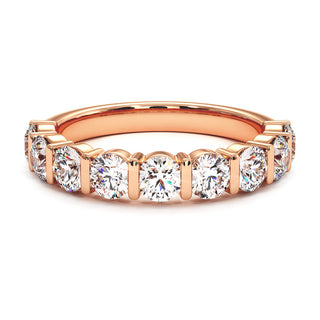 Demi-Alliance Montaigne Barrettes, diamants de laboratoire, or rose 18 carats — Maison Laveran Paris