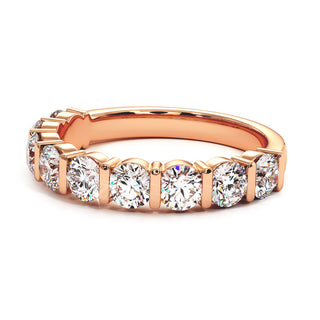 Demi-Alliance Montaigne Barrettes, diamants de laboratoire, or rose 18 carats — Maison Laveran Paris