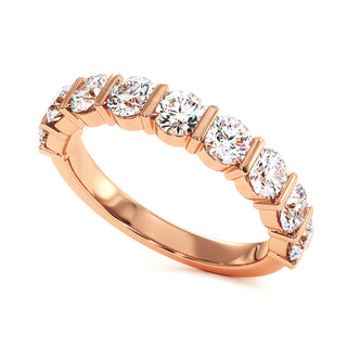 Demi-Alliance Montaigne Barrettes, diamants de laboratoire, or rose 18 carats — Maison Laveran Paris
