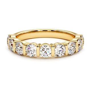 Demi-Alliance Montaigne Barrettes, diamants de laboratoire, or jaune 18 carats — Maison Laveran Paris