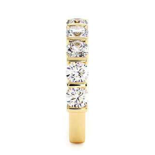 Demi-Alliance Montaigne Barrettes, diamants de laboratoire, or jaune 18 carats — Maison Laveran Paris