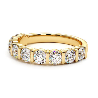 Demi-Alliance Montaigne Barrettes, diamants de laboratoire, or jaune 18 carats — Maison Laveran Paris