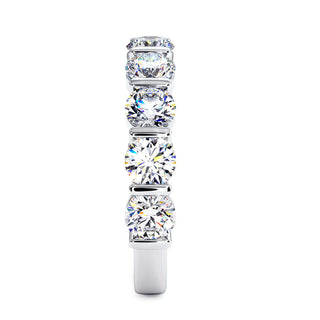 Demi-Alliance Montaigne Barrettes, diamants de laboratoire, or blanc 18 carats ou platine 950 — Maison Laveran Paris