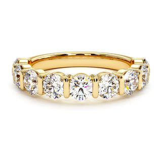 Demi-Alliance Montaigne Barrettes, diamants de laboratoire, or jaune 18 carats — Maison Laveran Paris