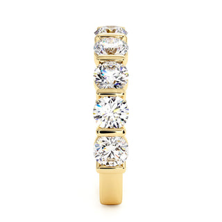 Demi-Alliance Montaigne Barrettes, diamants de laboratoire, or jaune 18 carats — Maison Laveran Paris