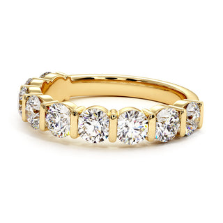 Demi-Alliance Montaigne Barrettes, diamants de laboratoire, or jaune 18 carats — Maison Laveran Paris