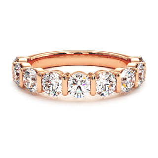 Demi-Alliance Montaigne Barrettes, diamants de laboratoire, or rose 18 carats — Maison Laveran Paris