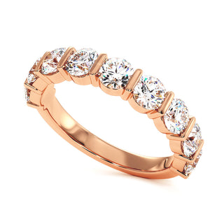 Demi-Alliance Montaigne Barrettes, diamants de laboratoire, or rose 18 carats — Maison Laveran Paris