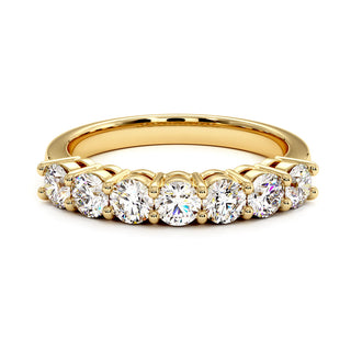 Demi-Alliance Montaigne Diamants Ronds 7 pierres, diamants de laboratoire, or jaune 18 carats — Maison Laveran Paris