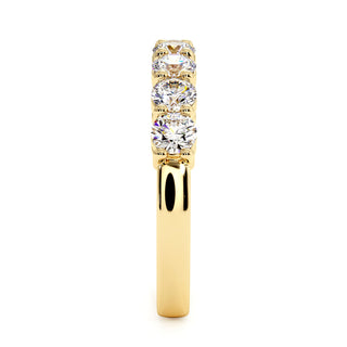 Demi-Alliance Montaigne Diamants Ronds 7 pierres, diamants de laboratoire, or jaune 18 carats — Maison Laveran Paris