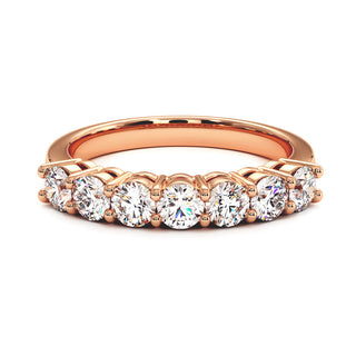 Demi-Alliance Montaigne Diamants Ronds 7 pierres, diamants de laboratoire, or rose 18 carats — Maison Laveran Paris