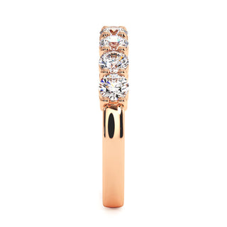 Demi-Alliance Montaigne Diamants Ronds 7 pierres, diamants de laboratoire, or rose 18 carats — Maison Laveran Paris