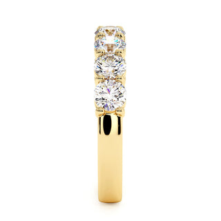 Demi-Alliance Montaigne Diamants Ronds 7 pierres, diamants de laboratoire, or jaune 18 carats — Maison Laveran Paris