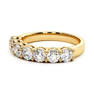 Demi-Alliance Montaigne Diamants Ronds 7 pierres, diamants de laboratoire, or jaune 18 carats — Maison Laveran Paris