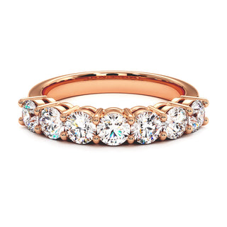 Demi-Alliance Montaigne Diamants Ronds 7 pierres, diamants de laboratoire, or rose 18 carats — Maison Laveran Paris