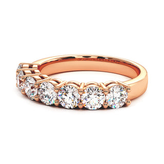 Demi-Alliance Montaigne Diamants Ronds 7 pierres, diamants de laboratoire, or rose 18 carats — Maison Laveran Paris