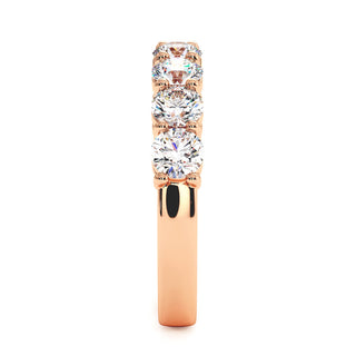 Demi-Alliance Montaigne Diamants Ronds 7 pierres, diamants de laboratoire, or rose 18 carats — Maison Laveran Paris