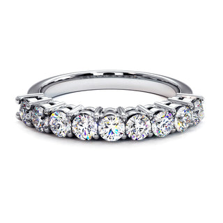 Demi-Alliance Montaigne Diamants Ronds 9 pierres, diamants de laboratoire, or blanc 18 carats ou platine 950 — Maison Laveran Paris