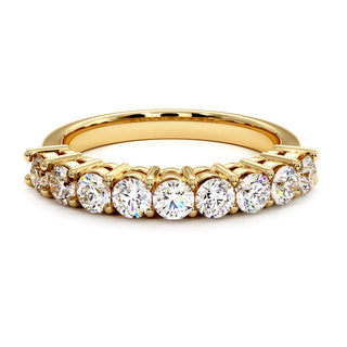 Demi-Alliance Montaigne Diamants Ronds 9 pierres, diamants de laboratoire, or jaune 18 carats — Maison Laveran Paris