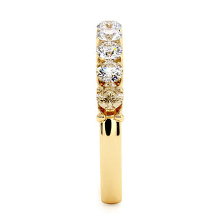 Demi-Alliance Montaigne Diamants Ronds 9 pierres, diamants de laboratoire, or jaune 18 carats — Maison Laveran Paris