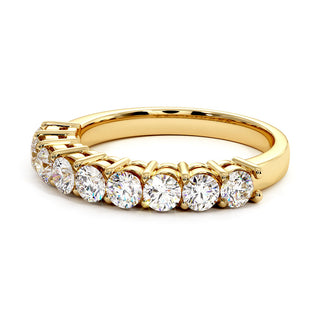 Demi-Alliance Montaigne Diamants Ronds 9 pierres, diamants de laboratoire, or jaune 18 carats — Maison Laveran Paris