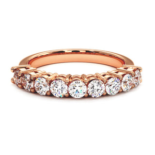 Demi-Alliance Montaigne Diamants Ronds 9 pierres, diamants de laboratoire, or rose 18 carats — Maison Laveran Paris