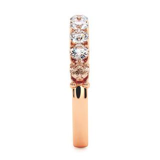 Demi-Alliance Montaigne Diamants Ronds 9 pierres, diamants de laboratoire, or rose 18 carats — Maison Laveran Paris